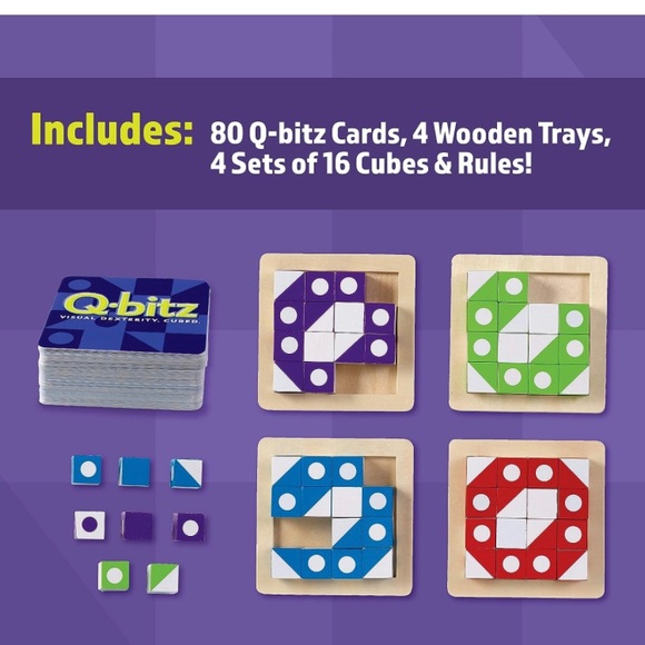Mindware Q-Bitz Pattern Matching Fun Board Games | Ages 8 and up 2-4 Players - Picture 2 of 5
